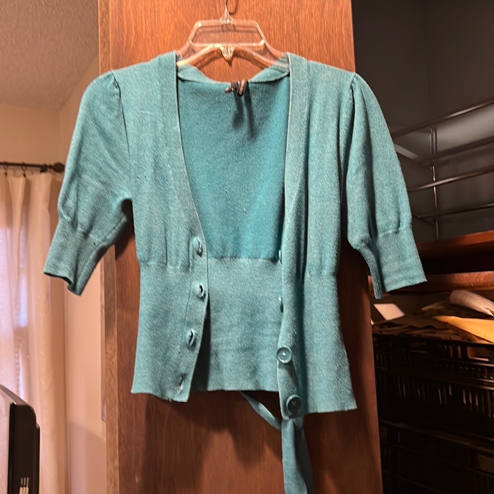 Teal V-Neck cardigan